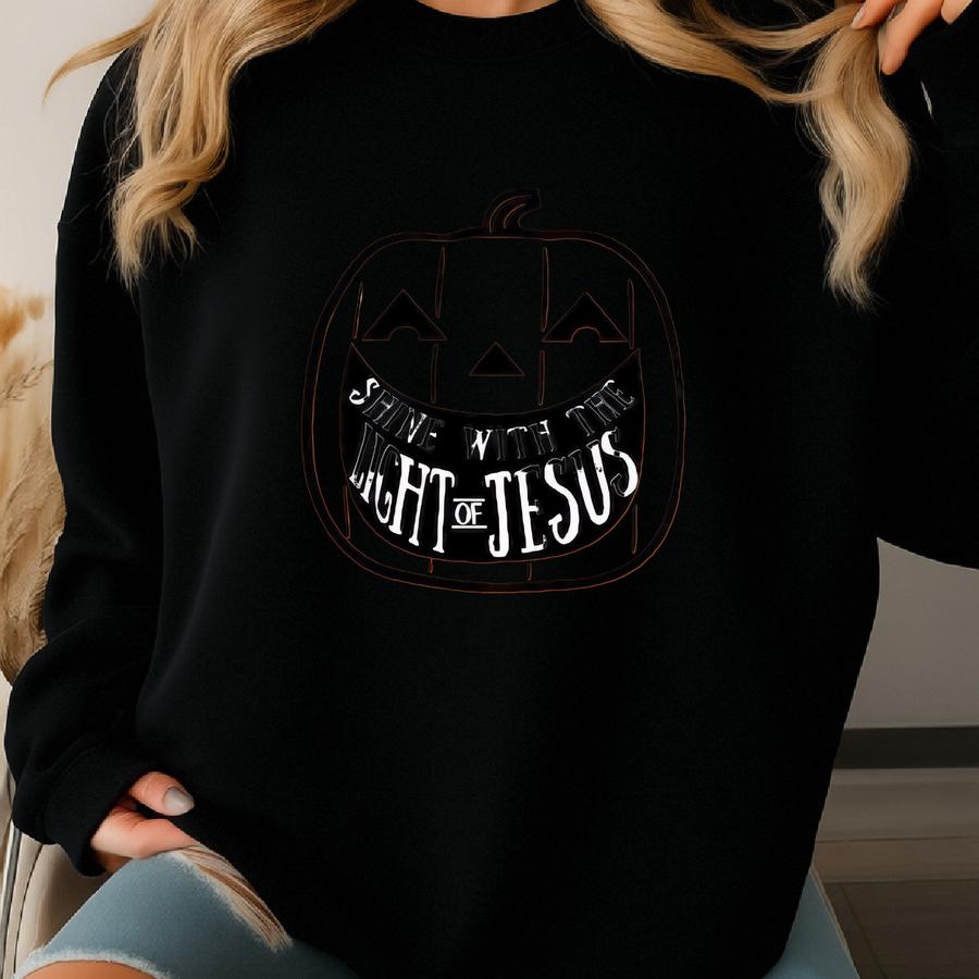 Christian Halloween Shirt Shine With The Light Of Jesus Sweatshirt