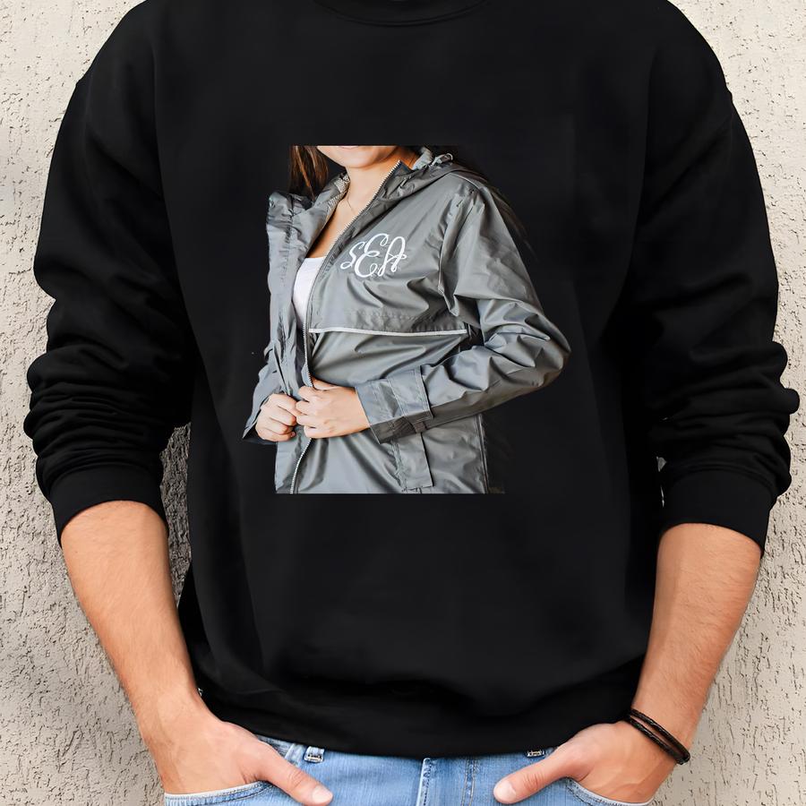 Monogrammed Rain Jacket, Charles River Jacket, Rain Coat, Personalized Rain Coat, Personalized Jacket, Monogram Rain Coat Sweatshirt