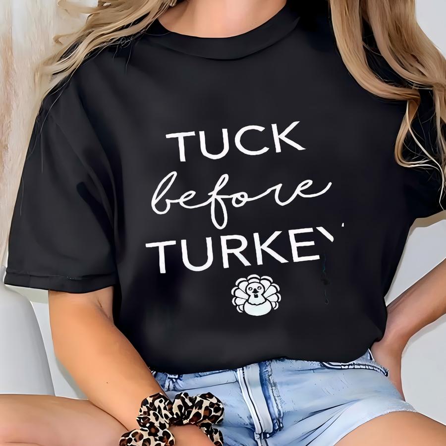 Thanksgiving Barre Muscle Tank, Tuck Before Turkey Workout Shirt, Funny Turkey Day Dinner Muscle Tee T-shirt