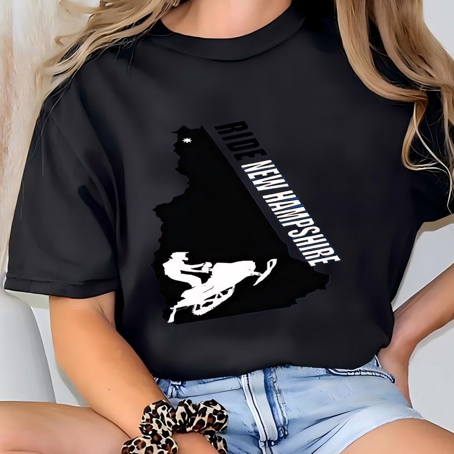 Ride New Hampshire Hoodie: Snowmobile Winter Sports Sweatshirt T-shirt