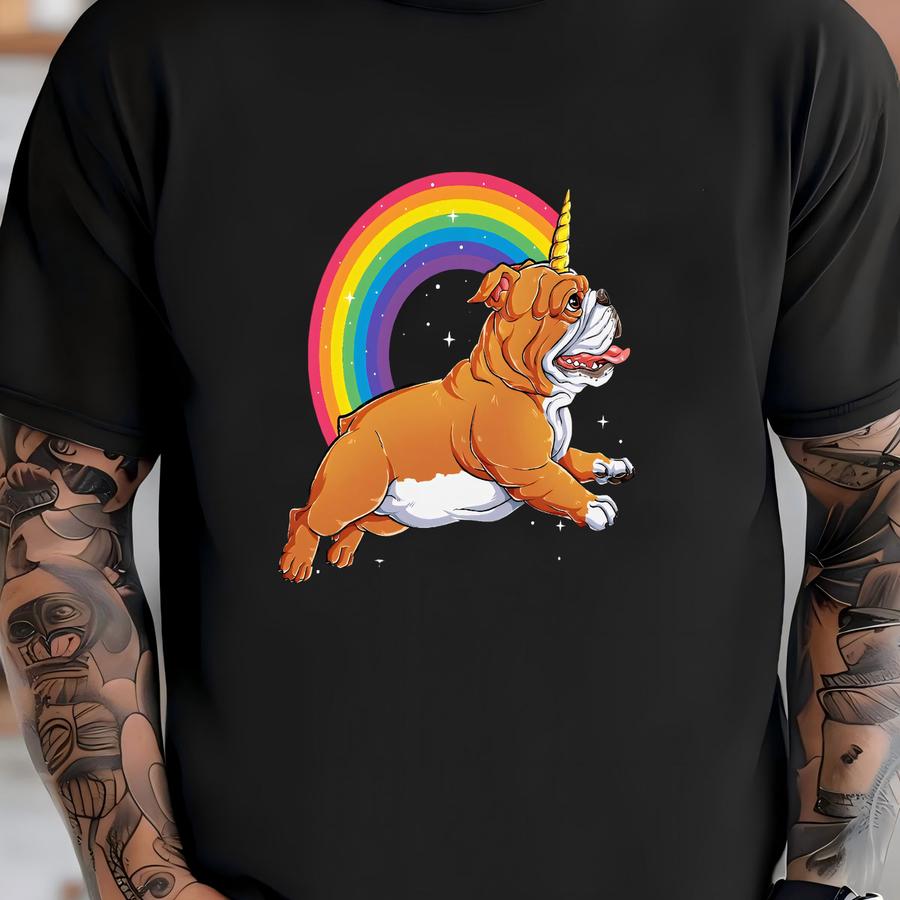 English Bulldog Unicorn Shirt / English Bulldog Shirt / Rainbow Unicorn / English Bulldog Gifts / Bulldog Lover / Tank Top / Hoodie T-shirt