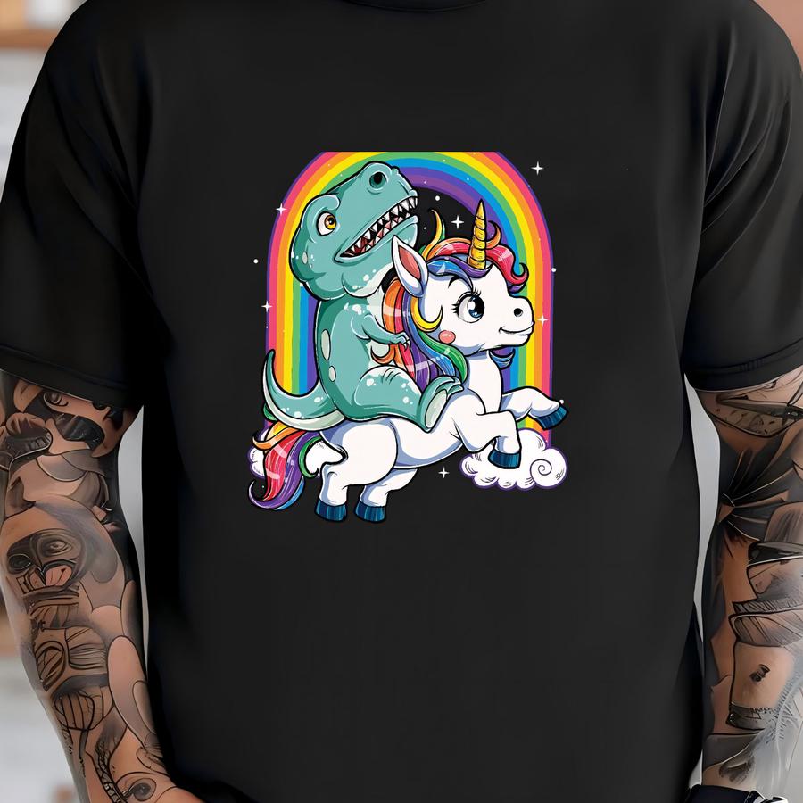 Dinosaur T Rex Riding Unicorn Shirt / Unicorn Shirt / Unicorn Gifts / Unicorns / Rainbow Unicorn / T-rex Shirt / Tank Top / Hoodie T-shirt