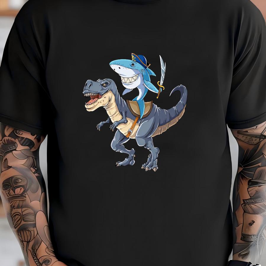 Shark Riding Dinosaur Shirt / Dinosaur Shirt / Dinosaur Gifts / Dinosaurs / Dinosaur Tshirt / T Rex Shirt / T-rex Shirt / Tank Top / Hoodie T-shirt