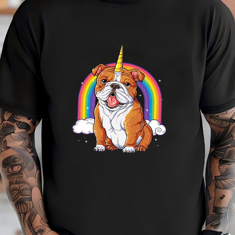 English Bulldog Unicorn Shirt / English Bulldog Shirt / Rainbow Unicorn / English Bulldog Gifts / English Bulldogs / Top / Hoodie T-shirt