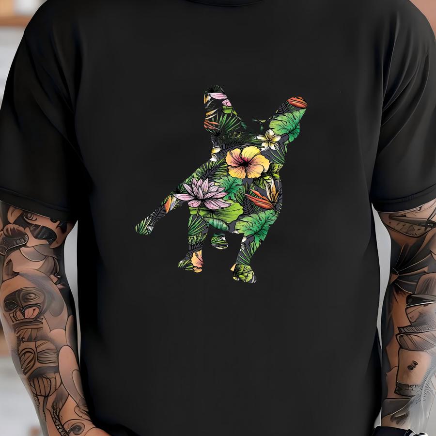 French Bulldog Flower Shirt / French Bulldog Shirt / French Bulldog Gifts / French Bulldogs / Bulldog Lover / Floral Shirt / Tank Top Hoodie T-shirt