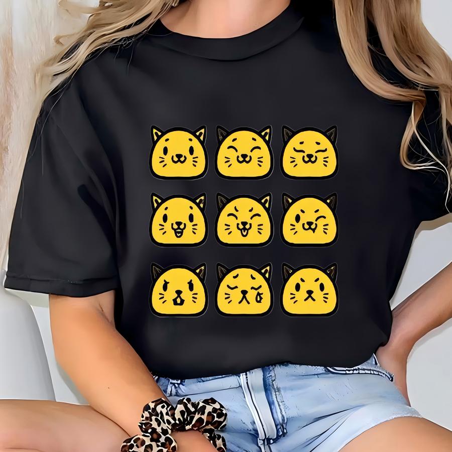 Cat Shirts - 9 Lives Of The Emoji Cat Hoodie T-shirt