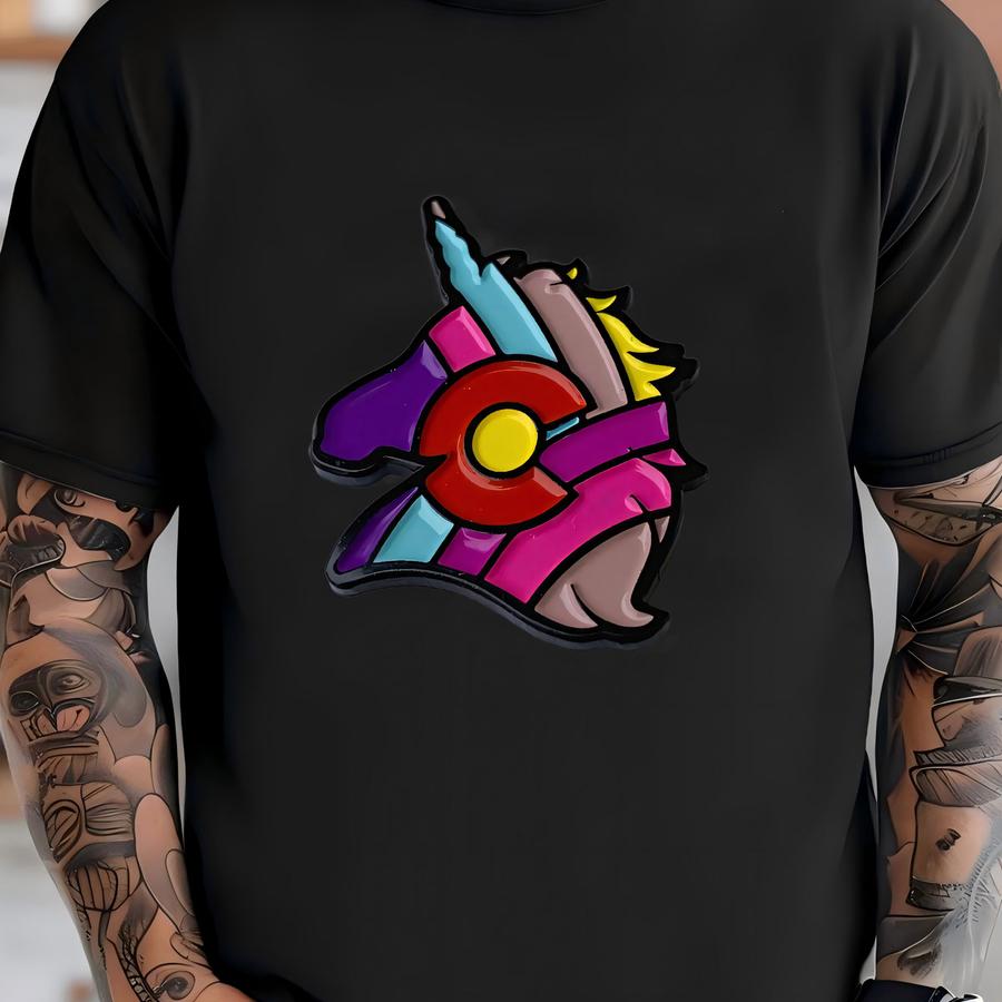 Colorado Pin, Enamel Colorado Pin, Colorado Pride Pin, Rainbow Unicorn Pin, Colorado Gift, Colorado Pin For Fanny Pack, Colorado Souvenir T-shirt
