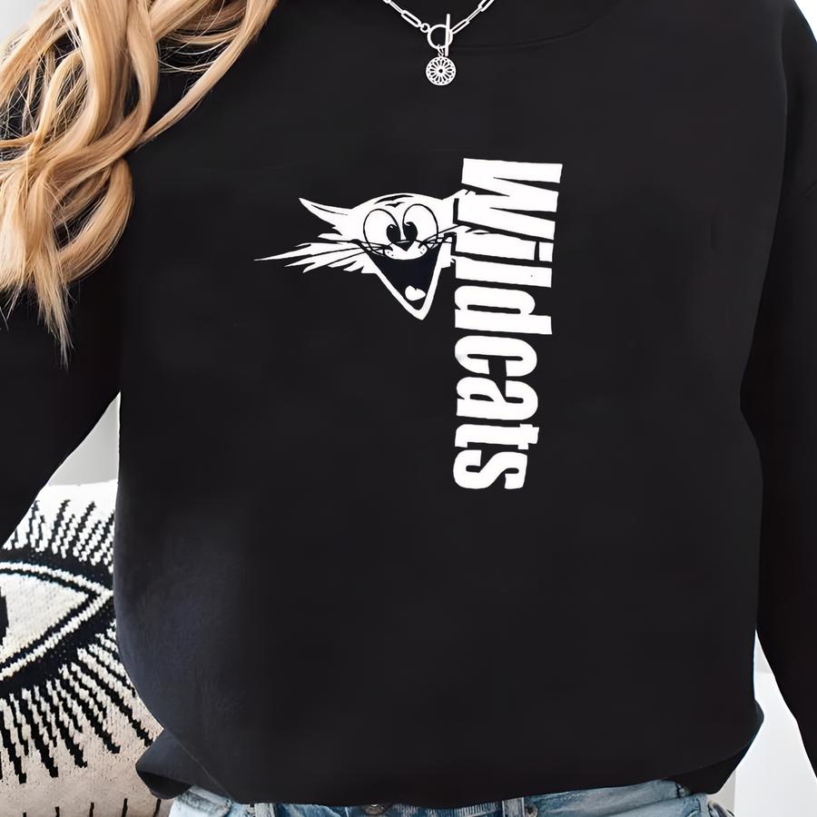 Vintage 90s Wildcats Sweatshirt Spring Shadows Spell Out Elementary School Small Size Sweatshirt