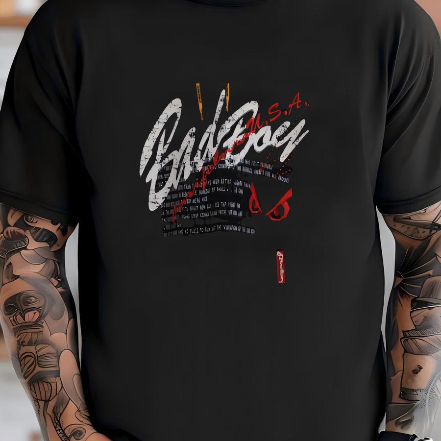 Vintage Bad Boy Usa 1990s Hip Hop Zipper Hoodie Sweater Size Medium / Streetwear Raw Vibes Swag Rapper Rap Badboy Pullover / 90s Crewneck T-shirt