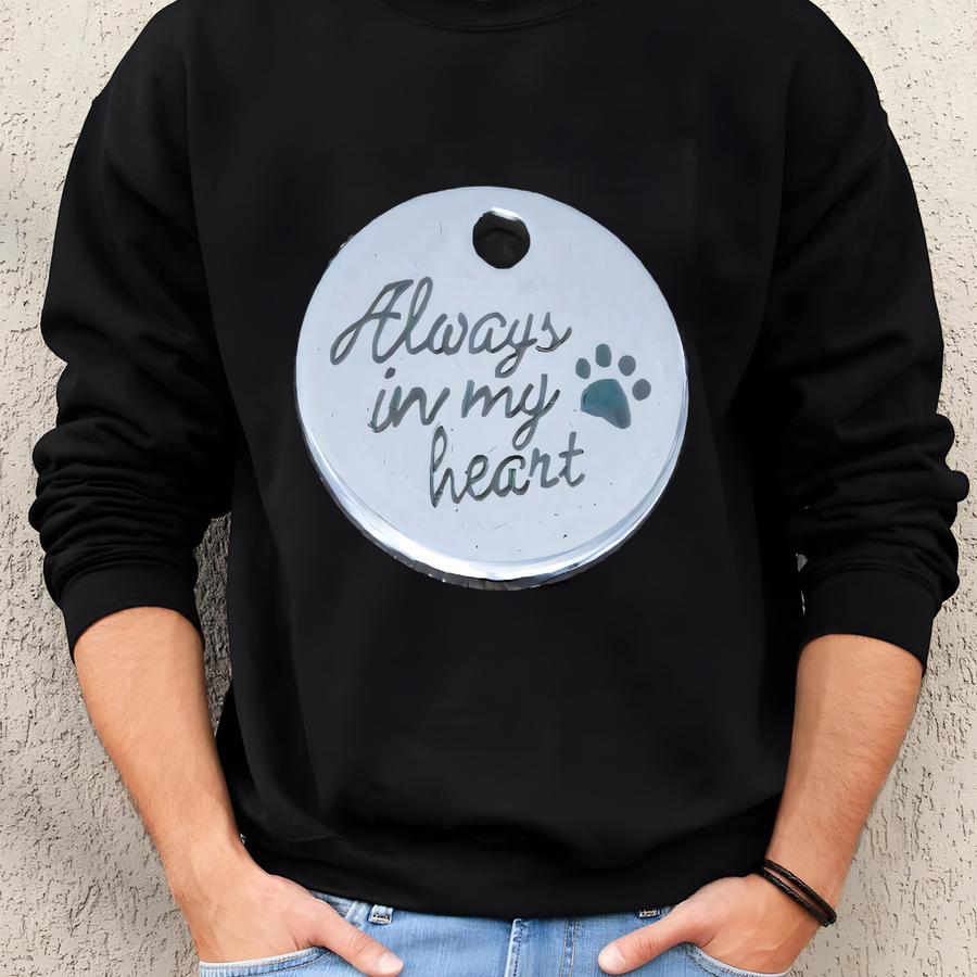 Stainless Steel Pet Paw Charm: Always In My Heart Pendant (10pcs) Sweatshirt