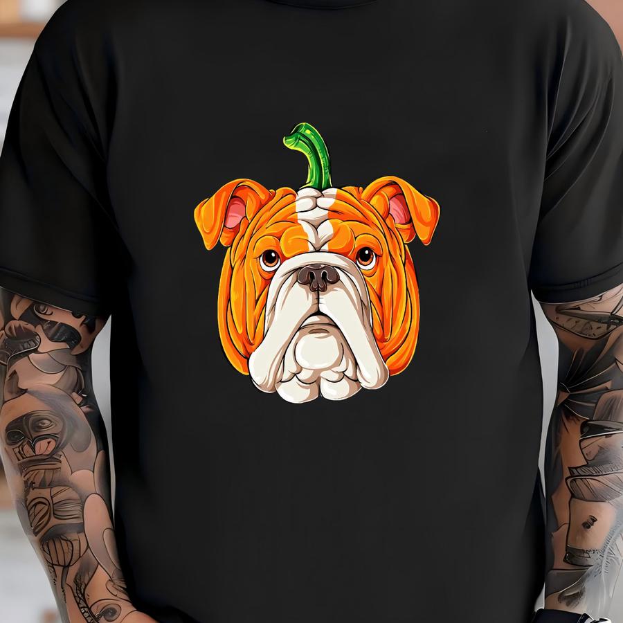 English Bulldog Pumpkin Halloween Shirt / Bulldog Shirt / Happy Halloween / Trick Or Treat / Jack O Lantern / Pumpkin Dog / Tank Top Hoodie T-shirt