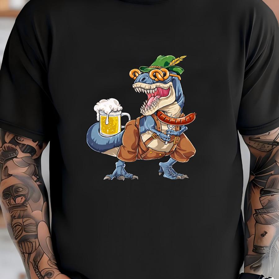Dinosaur T Rex Oktoberfest Shirt / Oktoberfest Party / Drinking Shirt / Octoberfest / German Beer Fest / T-rex Dinosaur / Tank Top / Hoodie T-shirt