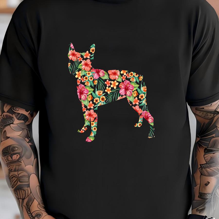 Boston Terrier Flower Shirt / Boston Terrier Shirt / Boston Terrier Gifts / Boston Terriers / Terrier Lover / Floral Shirt / Tank Top Hoodie T-shirt