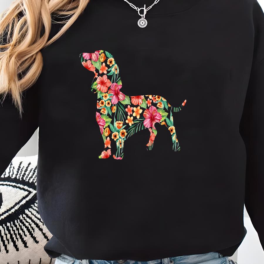Dachshund Flower Shirt / Dachshund Shirt / Dachshund Gifts / Wiener Dog / Funny Cute Doxie / Floral Shirt / Dachshunds Lover Tank Top Hoodie Sweatshirt