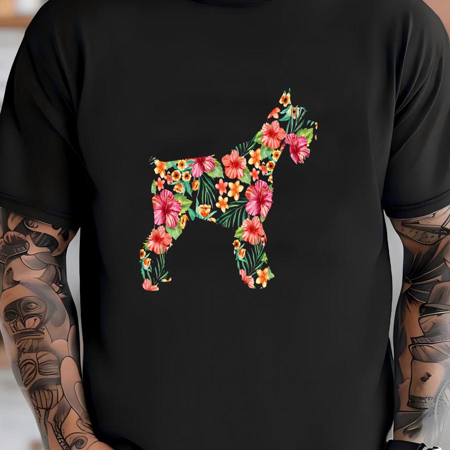 Schnauzer Flower Shirt / Schnauzer Shirt / Schnauzer Gifts / Schnauzer Dog / Miniature Schnauzers / Floral Shirt / Tank Top / Hoodie T-shirt