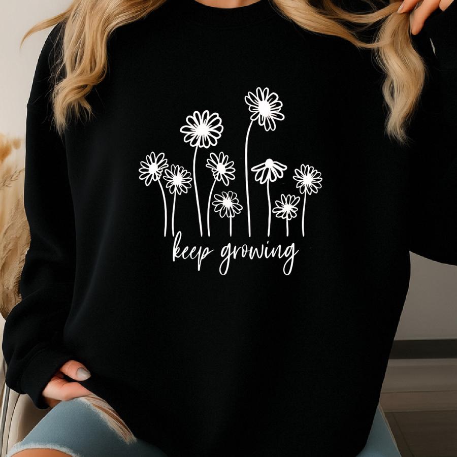 Keep Growing Shirt, Motivational Teacher Tee, School Counselor Shirt, Growth Mindset T-shirt, Cute Uplifting School Tee For Women Sweatshirt