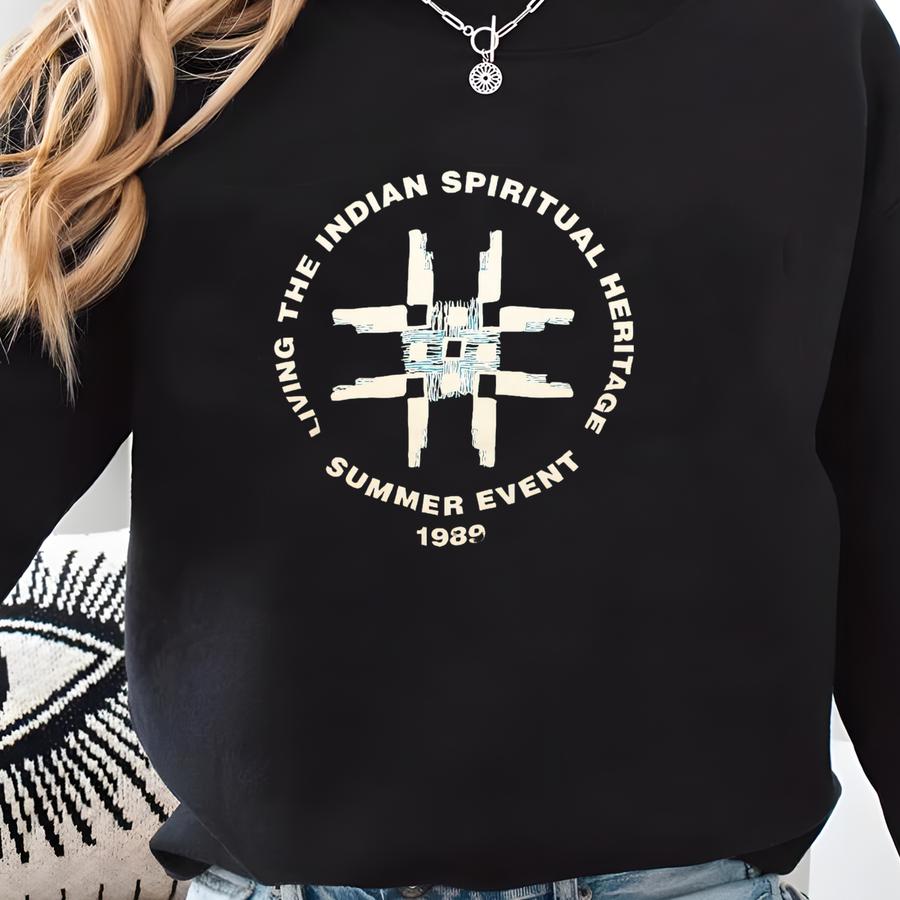 Spiritual Heritage 1989 Event Vintage T-shirt M/l Teal Blue 80s Soft Thin Stretchy Jerzees Sweatshirt