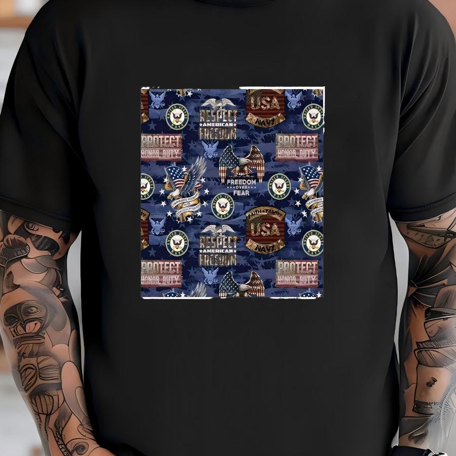 The United States Navy Military Branch 100% Cotton Fabrics For Quilting By Print Concepts! 5+ Styles T-shirt