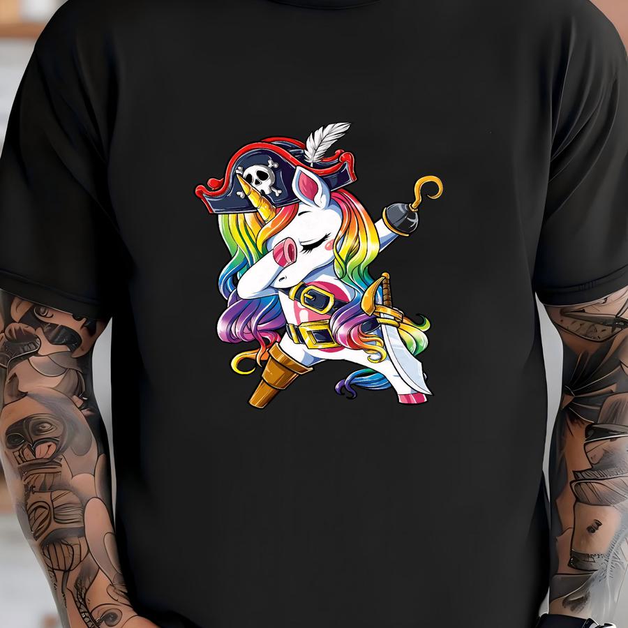Dabbing Unicorn Pirate Shirt / Unicorn Shirt / Unicorns Gift / Rainbow Unicorn / Jolly Roger Skull / Tampa Gasparilla / Tank Top / Hoodie T-shirt