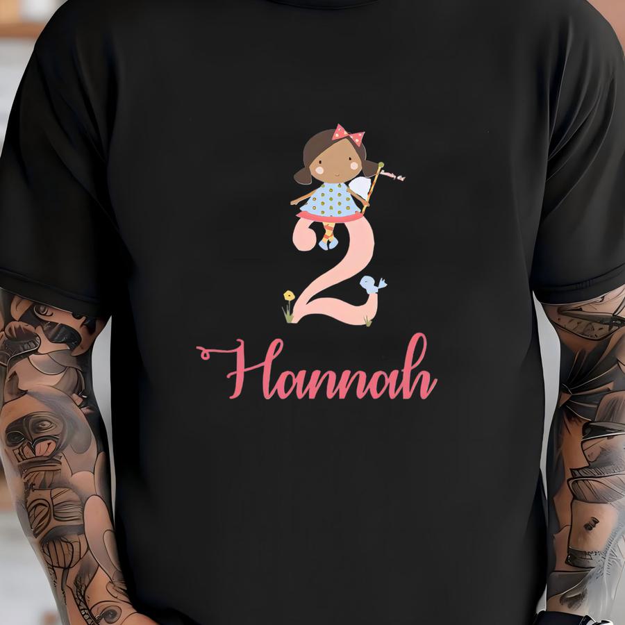 Personalized 2nd Birthday Girl Raglan 3/4 Shirt - Custom 2 Year Old Fairy Girl Shirt - Second Birthday Girl Outfit T-shirt