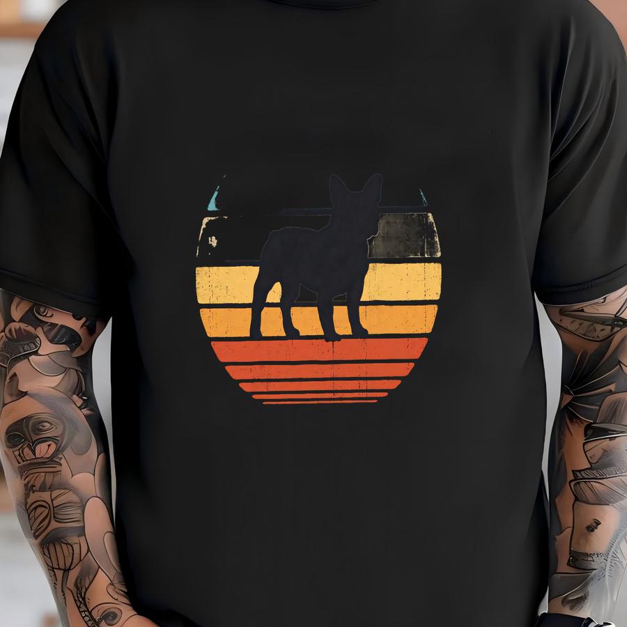 French Bulldog Sunset Shirt / French Bulldog Shirt / French Bulldogs Gift / Frenchie Lover / Bull Dog Tee / Retro Vintage / Tank Top Hoodie T-shirt