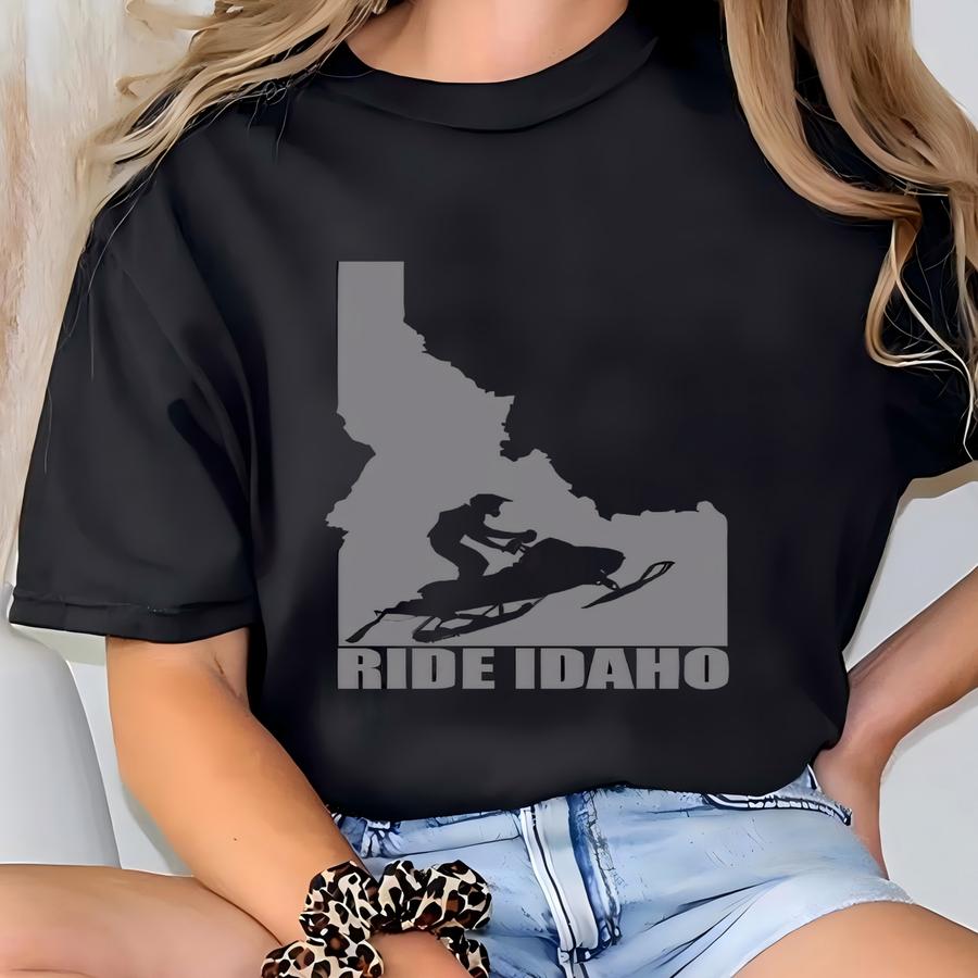 Ride Idaho Snowmobile Hoodie: Winter Sports Sweatshirt T-shirt