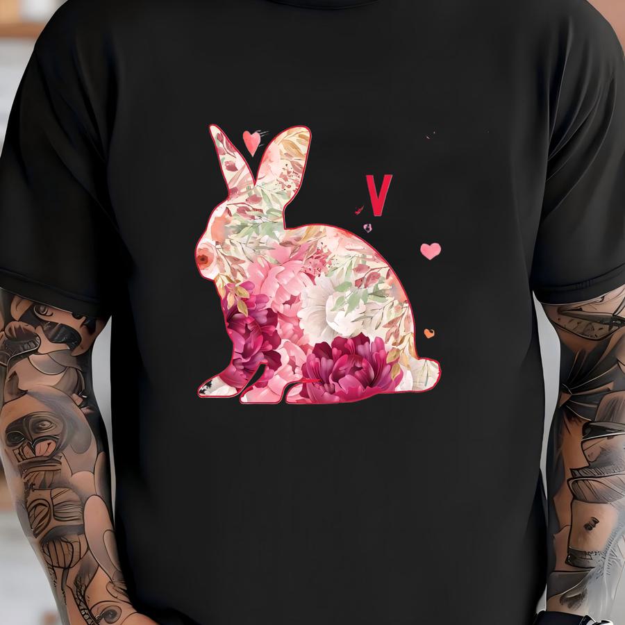 Just A Girl Who Loves Bunnies Shirt / Bunny Shirt / Bunny Gifts / Gift For Bunny Owner / Flower Shirt / Rabbit Lover / Tank Top / Hoodie T-shirt