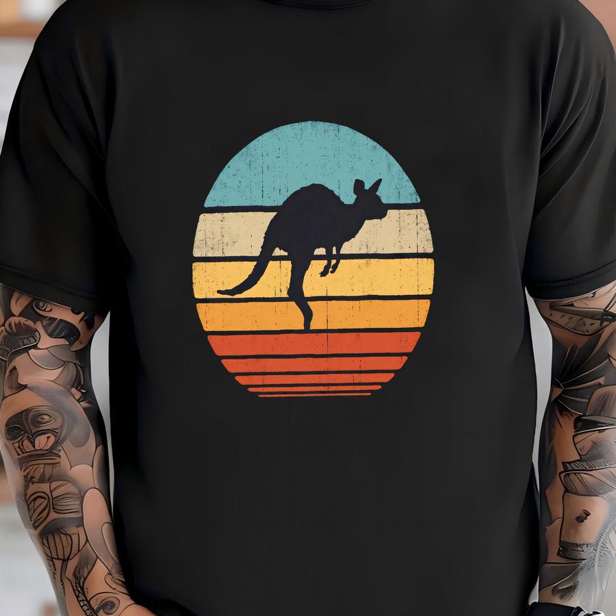Kangaroo Sunset Shirt / Kangaroo Shirt / Kangaroos Gift / Retro Vintage / Kangaroo Lover / Animal Lovers / Tank Top / Hoodie T-shirt