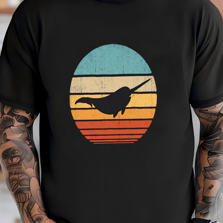 Narwhal Sunset Shirt / Narwhal Shirt / Narwhals Gift / Retro Vintage / Sea Unicorn / Narwhal Lover / Animal Lovers / Tank Top / Hoodie T-shirt