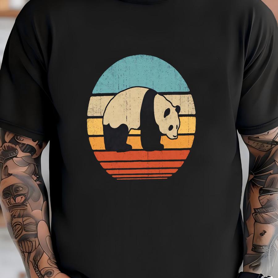 Panda Sunset Shirt / Panda Shirt / Pandas Gifts / Retro Vintage / Panda Bear / Animal Lover / Panda Print Art / Tank Top / Hoodie T-shirt