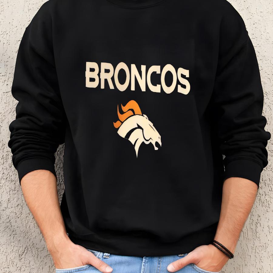 Vtg Frank Blue Denver Broncos Polyester Screen Football Jersey Kids M Nice Sweatshirt