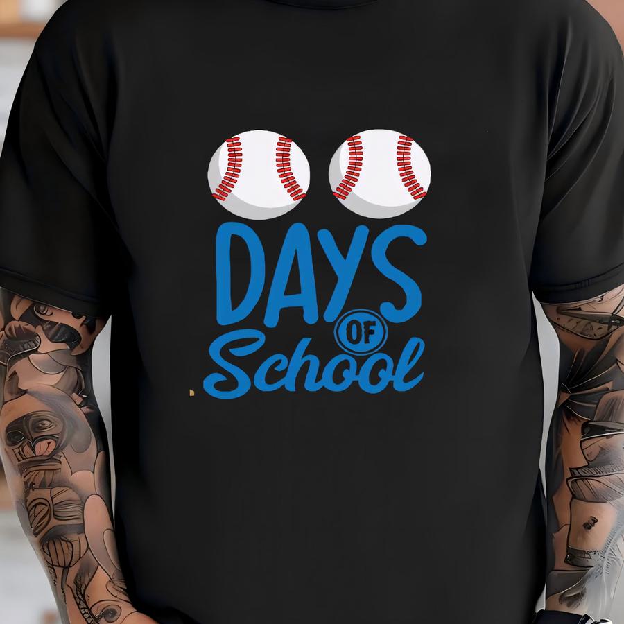 Baseball 100 Days Of School Athlete | Hoodie | Hoodie | Sweatshirt | Long Sve | Apparel Gift T-shirt