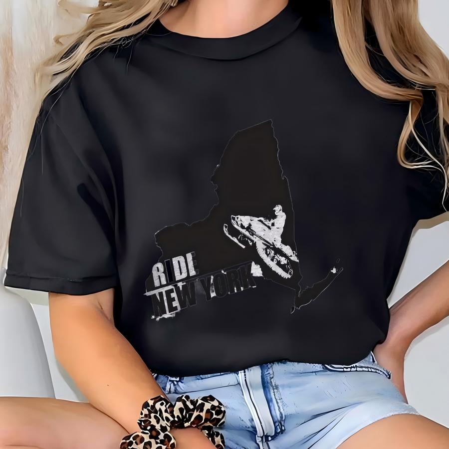 Ride New York Snowmobile Shirt: Winter Sports Gift T-shirt