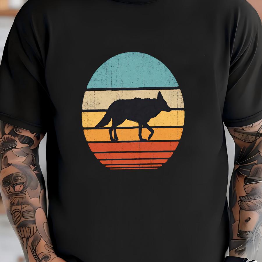 Coyote Sunset Shirt / Coyote Shirt / Coyotes Gifts / Coyote Design / Jackal Fox / Retro Vintage / Animal Lovers / Tank Top / Hoodie T-shirt