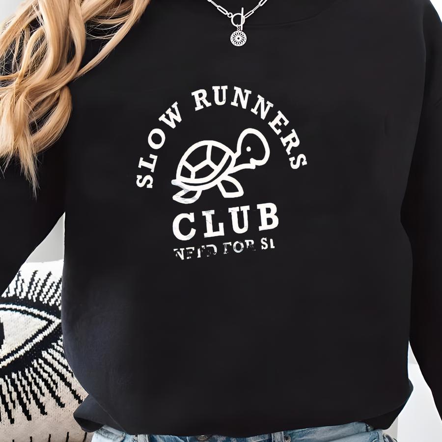 Slow Runners Club Womens Muscle Tee: Funny Turtle Running Tank For Women Sweatshirt