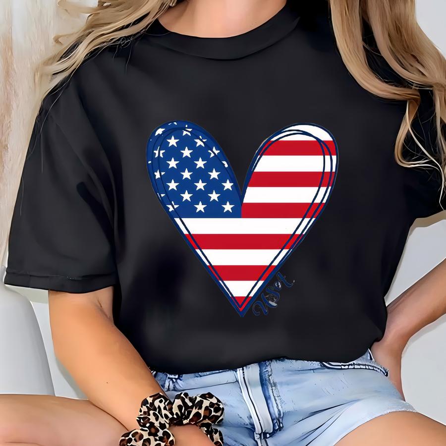 4th Of July Tank Top, Womens 4th Of July Shirt, Womens Tank Top, American Flag Heart, Fourth Of July Tanks, America Tank, American Flag Tank T-shirt