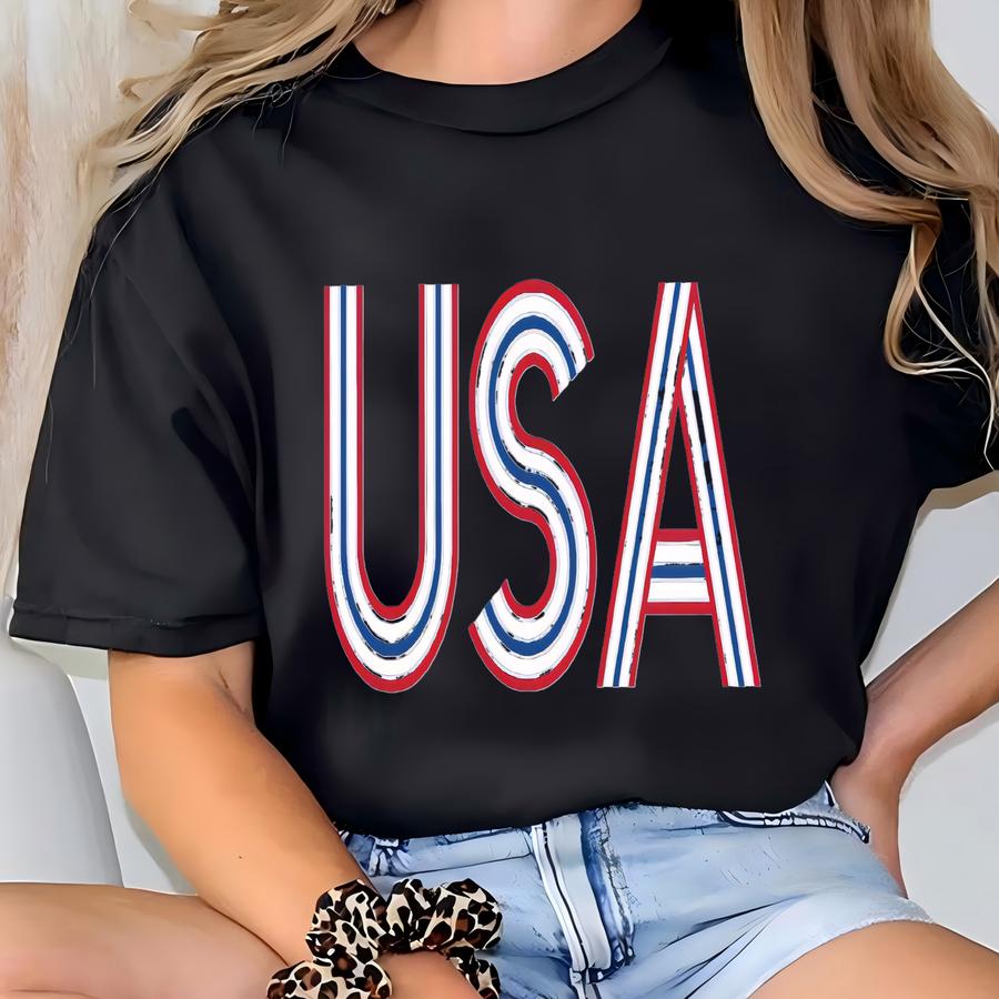 Usa Shirt, American Flag Shirt, 4th Of July Shirt Women, Retro Usa Tshirt, Fourth Of July Tee, Merica Shirt, Memorial Day, Patriotic Shirt T-shirt