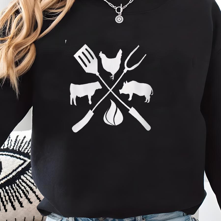 Bbq Apron, Gift For Men, Cross Barbecue Apron, Fathers Day Gift, Christmas Gift , Gift For Dad, Grill Apron, Bbq Accessories Sweatshirt