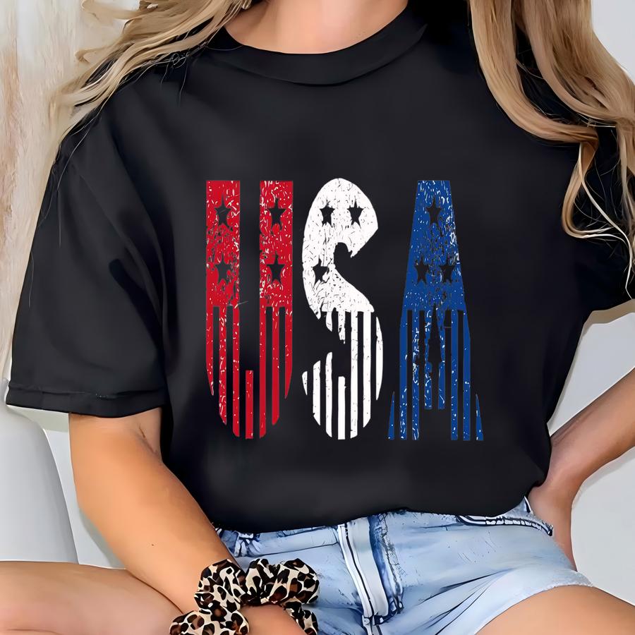 Usa Tshirt, 4th Of July Shirt Women, July 4th Shirt, Fourth Of July Tee, Merica Shirt, Red White Blue, American Flag Shirt, Memorial Day Tee T-shirt