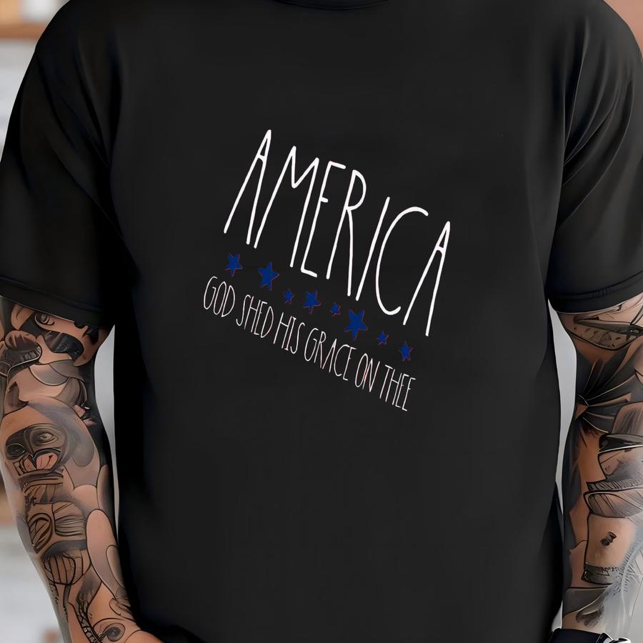 America God Shed His Grace On Thee 4th Of July Shirt T-shirt