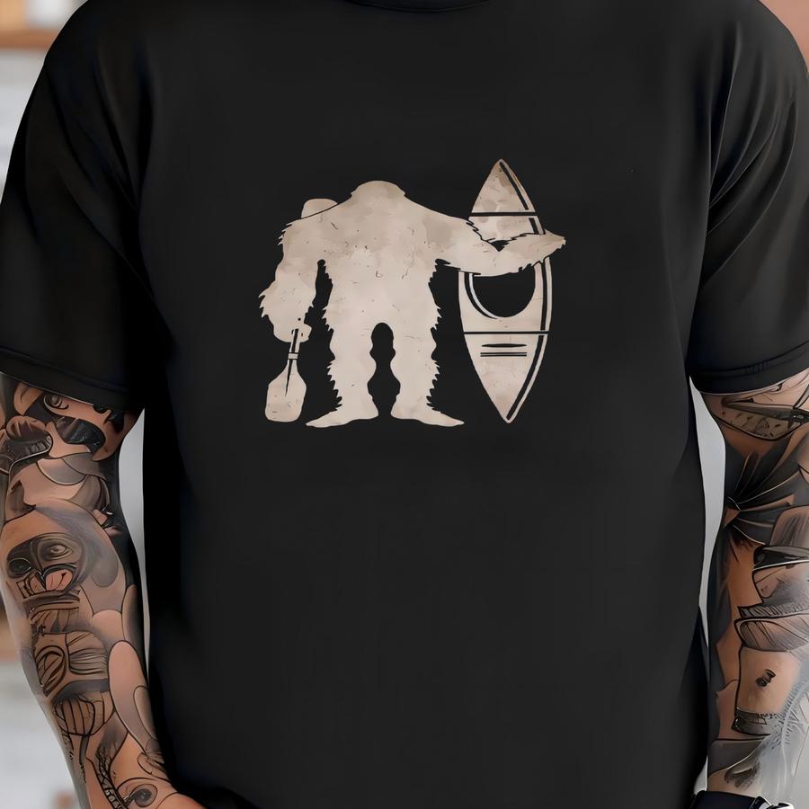 Bigfoot Kayak Sasquatch Hoodie, Funny The River Is Calling Shirt Tank Top, Hoodie, Hoodie, Long Sve, Apparel Gift T-shirt