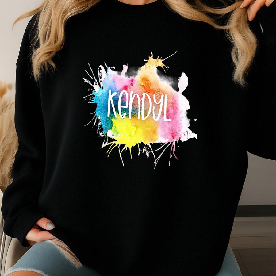 Kids Paint Splatter Personalized T-shirt Sweatshirt