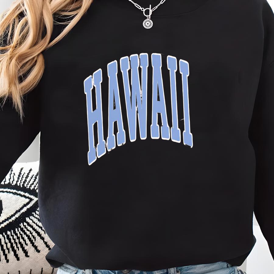 Hawaii Pastel Light Blue T-shirt, Hawaii College Style T-shirt, Hawaii College Tee Sweatshirt