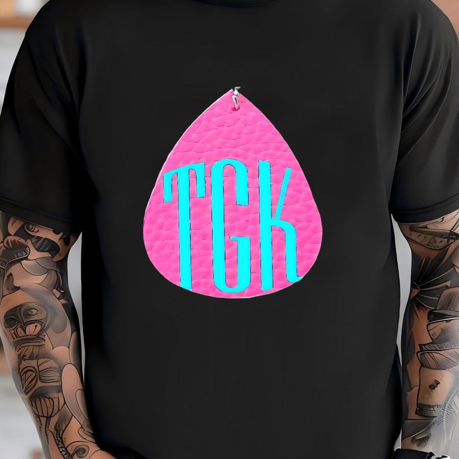 Monogrammed Earrings- Custom Initials- Various Colors T-shirt