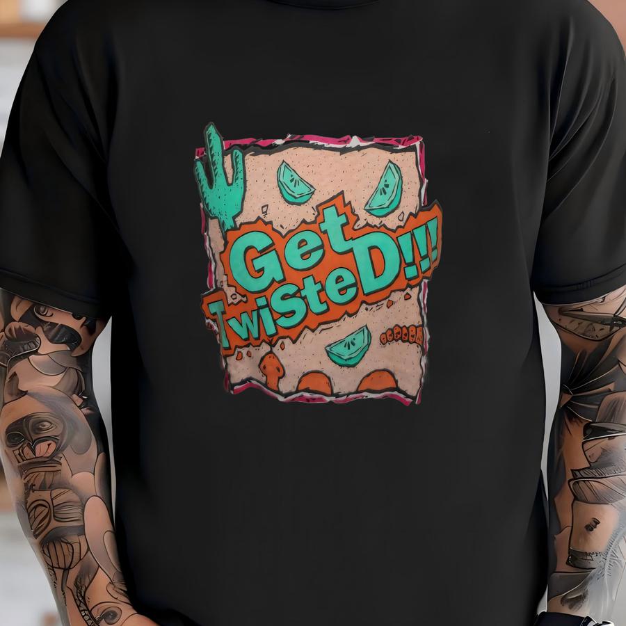 Vtg 90's White Q-tees Get Twisted Sheila's Lime Tequila Cotton Hoodie Xl Rare T-shirt