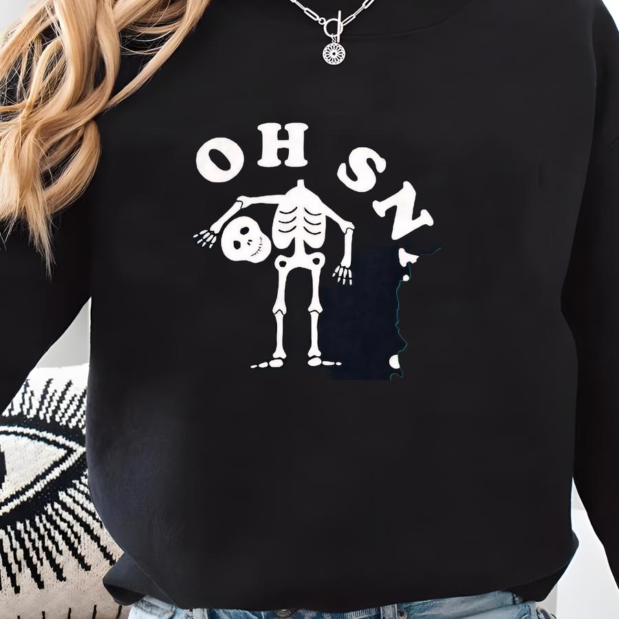 Oh Snap! Skeleton Shirt, Funny Halloween Shirts, Spooky Skeleton Bones T-shirt Sweatshirt