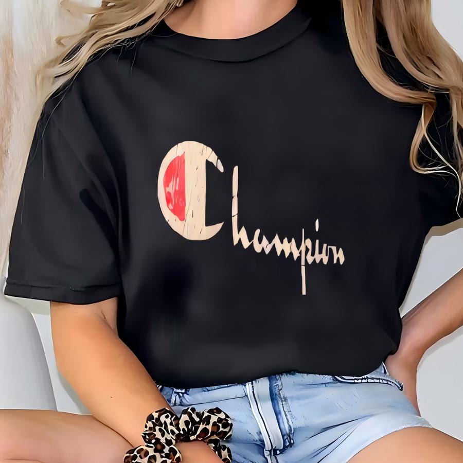 Vintage 90's Champion Navy T Shirt Size L T-shirt