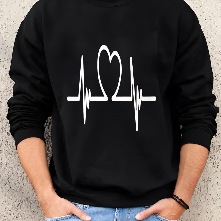 I Love My Nurse, Happy Valentine's Day, Nurse Life, Heartbeat Men's T-shirt, Hood_00100 Sweatshirt