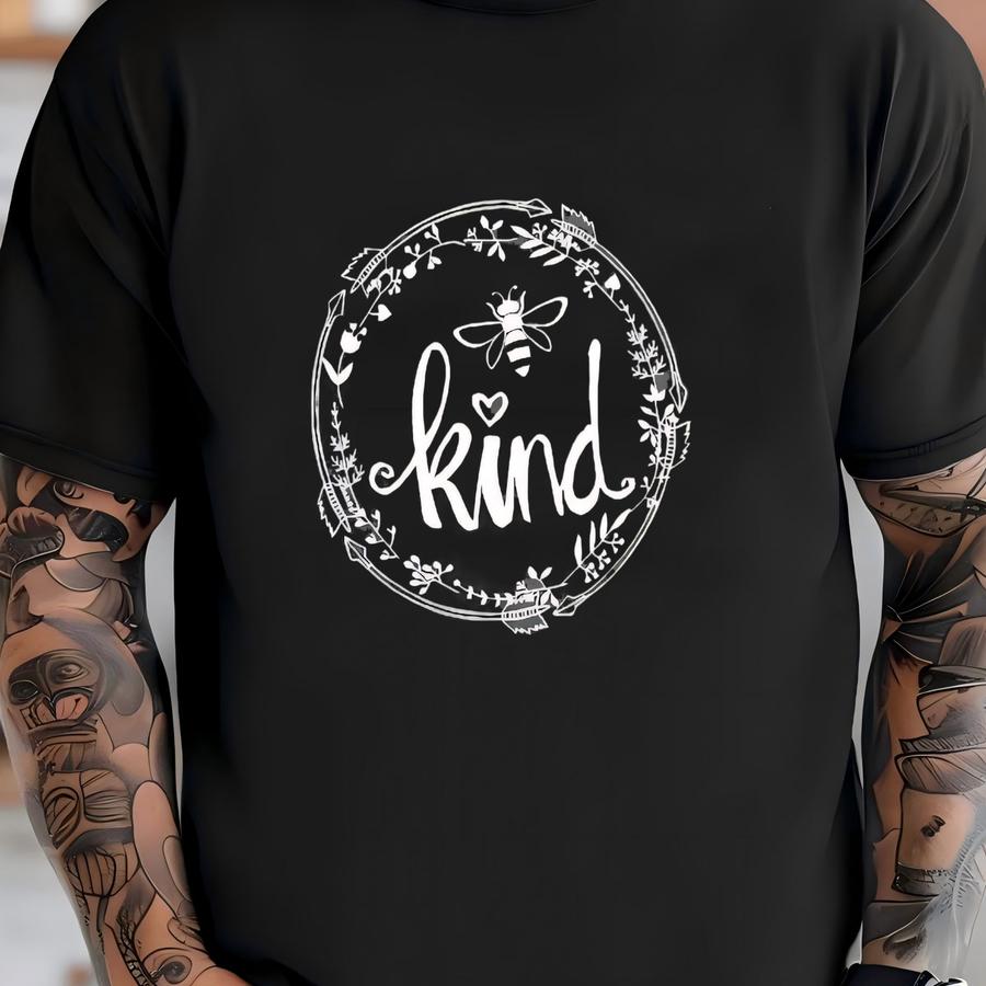 Be Kind Long Sve Shirt, Bee Floral Graphic Tee, 11438 T-shirt