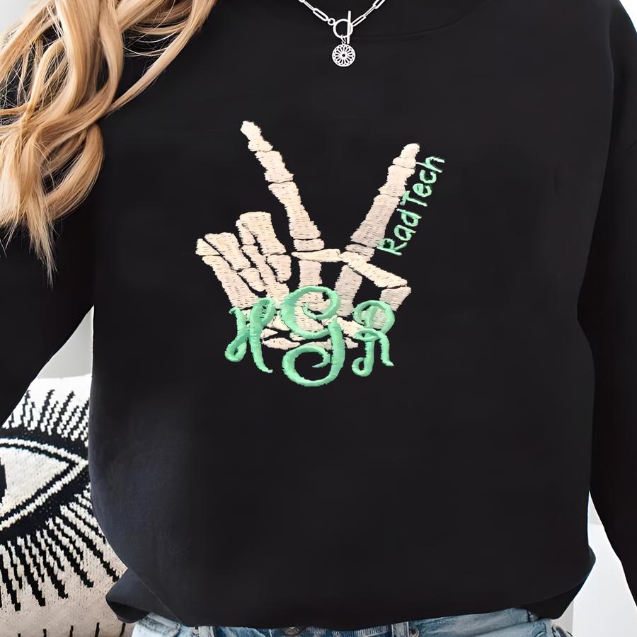 Rad Tech Sweatshirt, Personalized Monogrammed Gift For Radiation Technician, Rt Ct Mri X-ray Tech Gift Sweatshirt